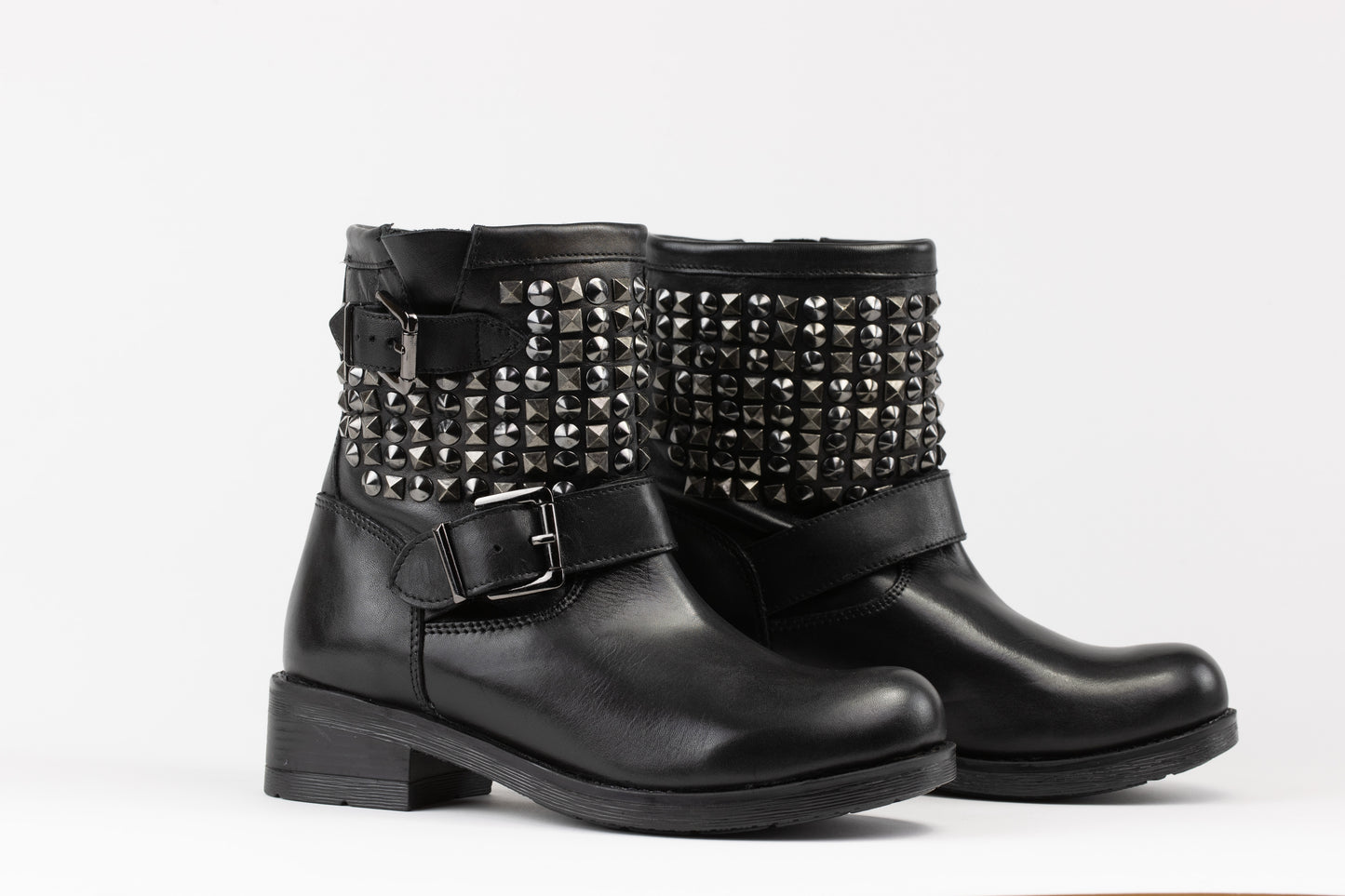 Belgrade : Black Antique Leather Boots For women