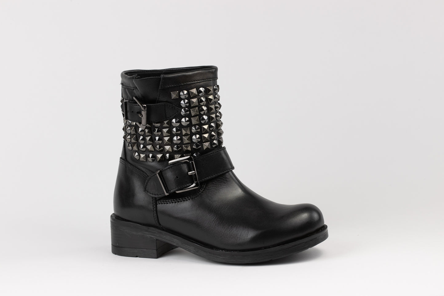 Belgrade : Black Antique Leather Boots For women