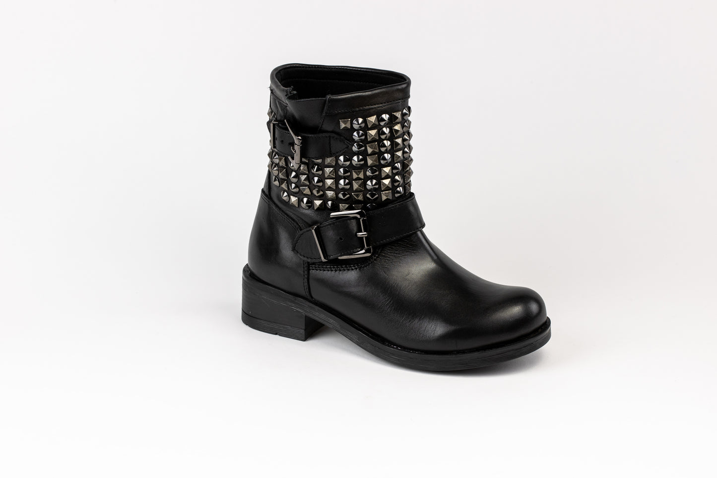 Belgrade : Black Antique Leather Boots For women