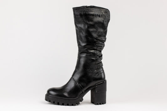 Madrid - Black : Gorgeous almost knee height leather boot