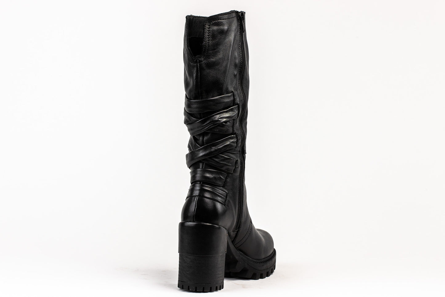 Madrid - Black : Gorgeous almost knee height leather boot